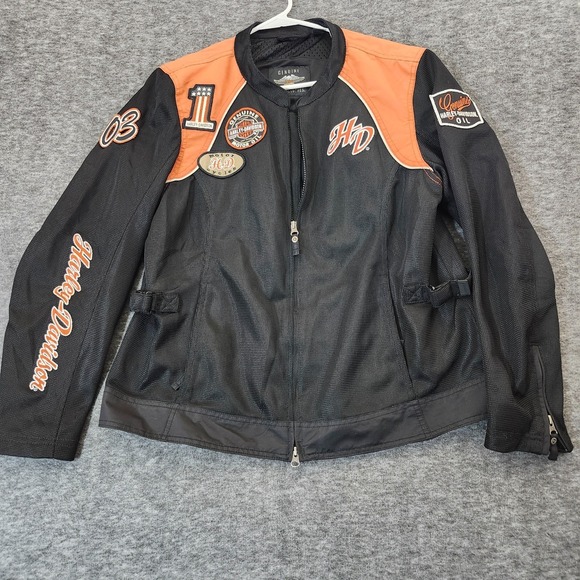 Jackets & Blazers - Harley Davidson Women Cora Mesh Racing Riding Bike Jacket Black Logo XL